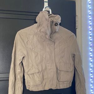 Leather Cropped Costa Blanca Jacket